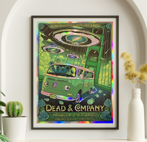 Dead and Company - Golden Gate Park SF CA August 1 2025 3-Day UFO FOIL 2 – Live Concert Poster Wall Art Print – 131425
