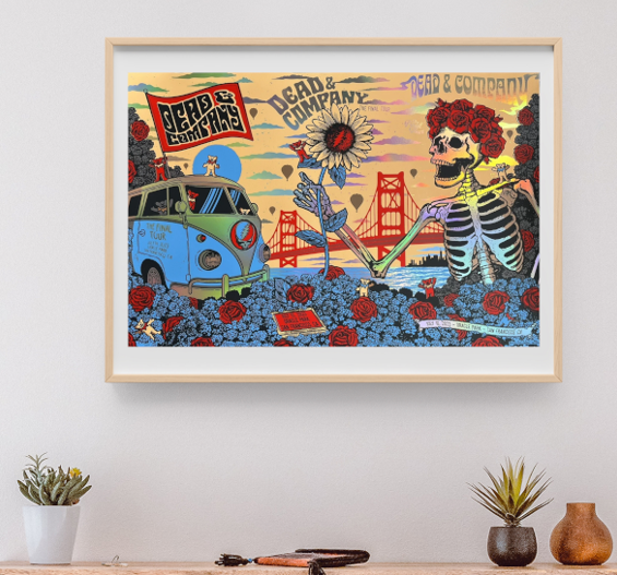 Dead and Company - Oracle Park SF CA July 14 2023 - 3 Day FOIL 2 – Live Concert Poster Wall Art Print - 131424