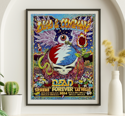 Dead and Company - Sphere Las Vegas NV May 16 2024 Run FOIL SPARKLE - Live Concert Poster Wall Art Print - 131161
