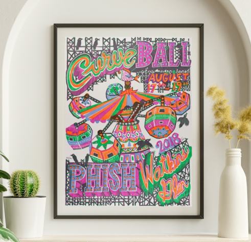 Phish - Curve Ball Watkins Glen August 17 2018 – Live Concert Poster Wall Art Print - 172077