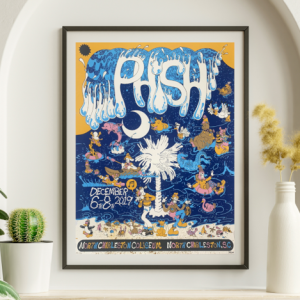Phish - North Charleston Coliseum North Charlestown SC December 6 2019 - Live Concert Poster Wall Art Print - 172101