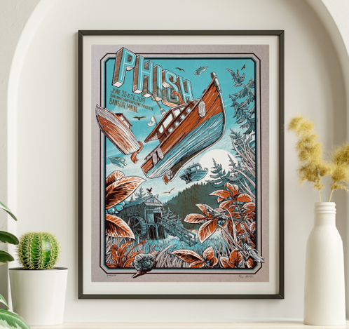 Phish - Darlings Waterfront Pavilion Bangore ME June 25 2019 - Live Concert Poster Wall Art Print - 172107