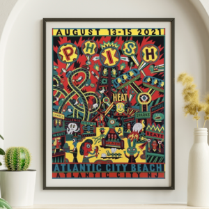 Phish - Atlantic City Beach Atlantic City NJ August 13 2021 - Live Concert Poster Wall Art Print - 172131