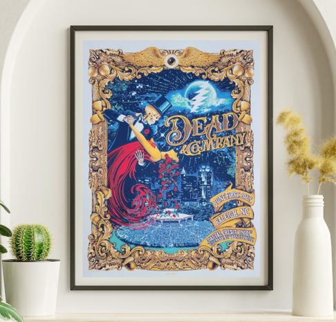 Dead and Company - Coastal Credit Union Raleigh NC June 1 2023 - Live Concert Poster Wall Art Print - 131177