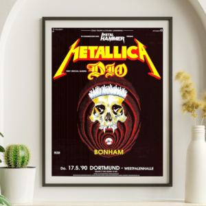 Metallica w/ Dio- Dortmond Germany May 17 1990 - Live Concert Poster Wall Art Print - 158023