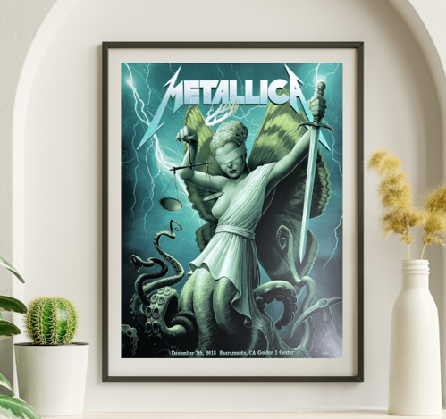 Metallica - Golden 1 Center Sacramento CA December 7 2018 - Live Concert Poster Wall Art Print - 158030