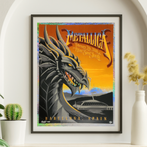 Metallica - Palau Sant Jordi Barcelona Spain February 7 2018 FOIL - Live Concert Poster Wall Art Print - 158037