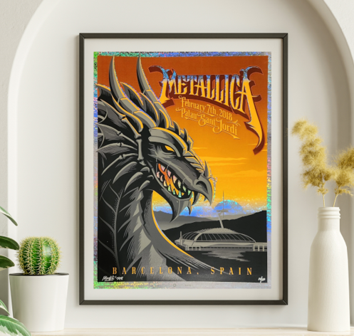 Metallica - Palau Sant Jordi Barcelona Spain February 7 2018 FOIL - Live Concert Poster Wall Art Print - 158037