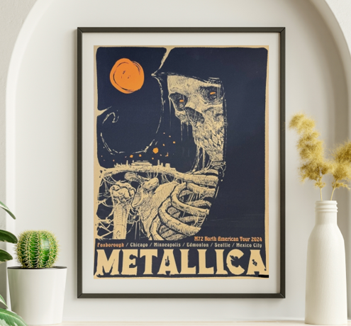 Metallica - North American Tour 2024 Foxborough - Live Concert Poster Wall Art Print - 158074