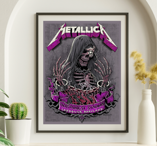 Metallica - Northwest Stadium Landover MD May 28 2005 PURPLE VARIANT - Live Concert Poster Wall Art Print - 158078