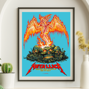 Metallica - Suntrust Park Atlanta GA July 9, 2017 BLUE VARIANT - Live Concert Poster Wall Art Print - 158097