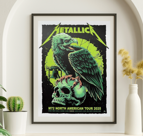 Metallica - North American Tour 2025 Philadelphia GREEN VARIANT - Live Concert Poster Wall Art Print - 158101