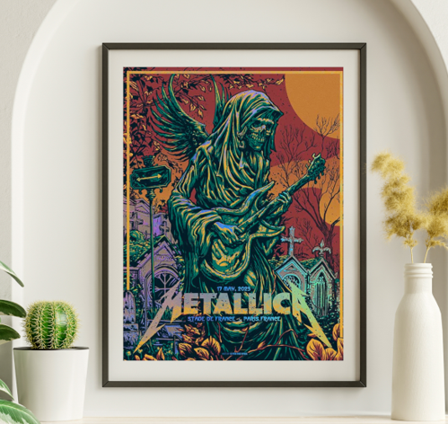Metallica - Stade de France Paris France May 17, 2023 FOIL - Live Concert Poster Wall Art Print - 158111