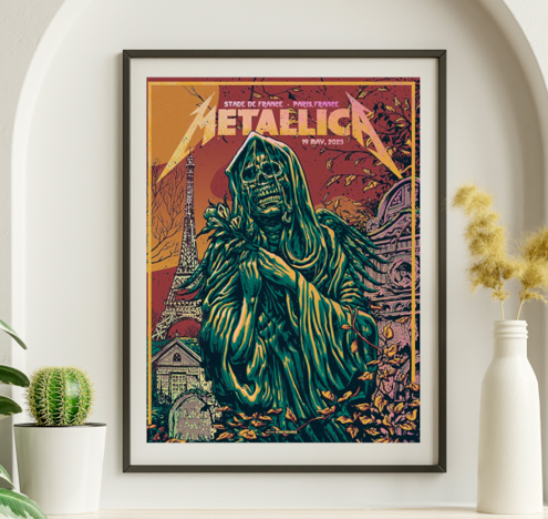 Metallica - Stade de France Paris France May 19, 2023 FOIL - Live Concert Poster Wall Art Print - 158112