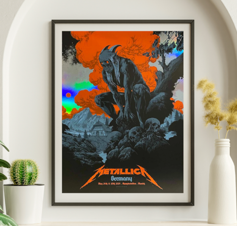 Metallica - Olympiastadion Munich Germany May 24, 2024 FOIL - Live Concert Poster Wall Art Print - 158124