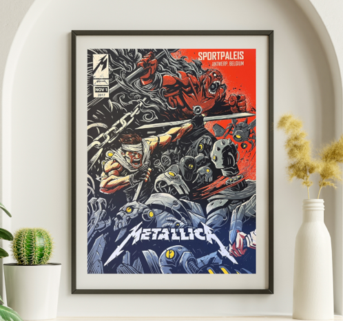 Metallica - Sportpalais Antwerp Belgium November 1 2017 - Live Concert Poster Wall Art Print - 158134