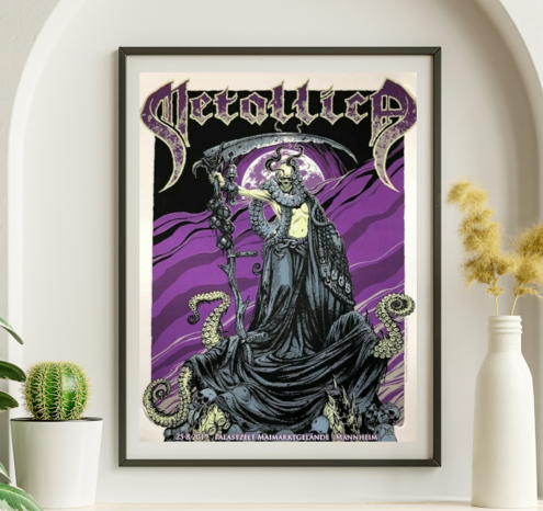 Metallica - Palaszelt Mannheim Germany August 25 2019 - Live Concert Poster Wall Art Print - 158141