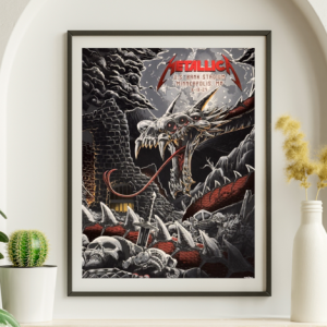 Metallica - US Bank Stadium Minneapolis MN August 18 2024 - Live Concert Poster Wall Art Print - 158142