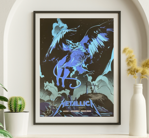 Metallica - Arena Nationala Bucuresti Romania August 14 2019 BLUE VARIANT - Live Concert Poster Wall Art Print - 158145