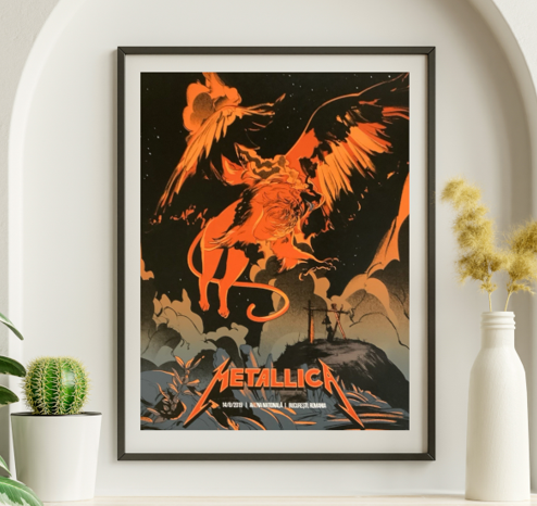 Metallica - Arena Nationala Bucuresti Romania August 14 2019 ORANGE VARIANT - Live Concert Poster Wall Art Print - 158146