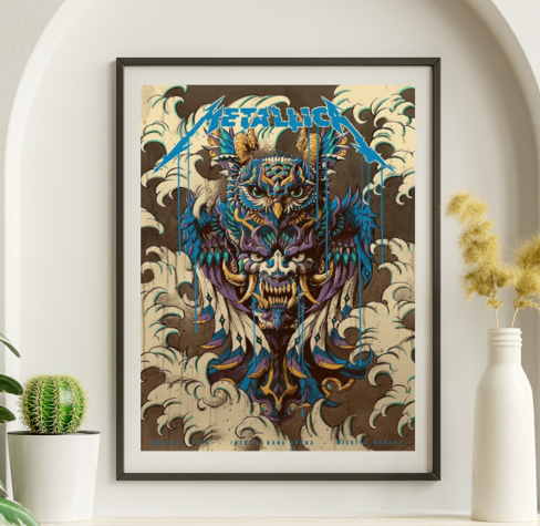 Metallica - Intrust Bank Arena Wichita KS March 4, 2019 BLUE VARIANT - Live Concert Poster Wall Art Print - 158179