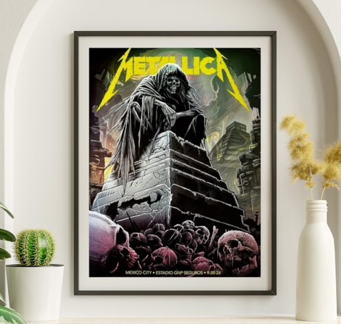 Metallica - Estadio GNP Seguros Mexico City Mexico September 20 2024 - Live Concert Poster Wall Art Print - 158184