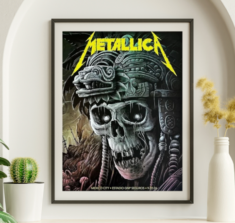 Metallica - Estadio GNP Seguros Mexico City Mexico September 22 2024 - Live Concert Poster Wall Art Print - 158185
