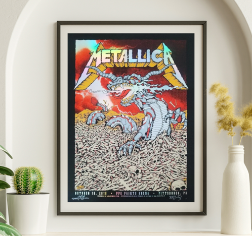 Metallica - PPC Paints Arena Pittsburgh PA October 10 2018 FOIL - Live Concert Poster Wall Art Print - 158192