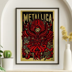Metallica - Seattle WA August 9 2017 GOLD VARIANT – Live Concert Poster Wall Art Print - 158204