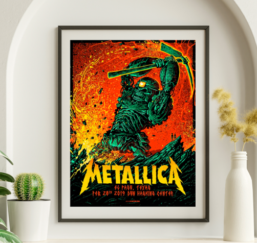 Metallica - Don Haskins Center El Paso TX February 28 2019 - Live Concert Poster Wall Art Print - 158211