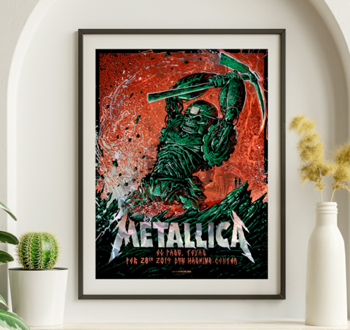 Metallica - Don Haskins Center El Paso TX February 28 2019 SWIRL FOIL - Live Concert Poster Wall Art Print - 158213