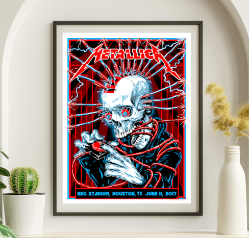 Metallica - NRG Stadium Houston TX June 11 2017 - Live Concert Poster Wall Art Print - 158251