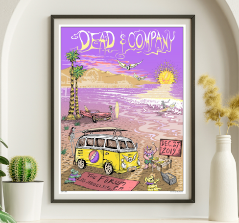 Dead and Company - The Forum Los Angeles CA December 27 2019 - Live Concert Poster Wall Art Print - 131202