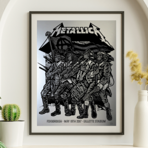 Metallica - Gillette Stadium Foxborough MA CHROME VARIANT - Live Concert Poster Wall Art Print - 158256