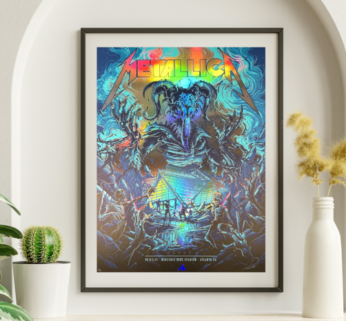 Metallica - Mercedes Benz Stadium Atlanta GA June 3 2025 FOIL 2 - Live Concert Poster Wall Art Print - 158262