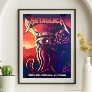 Metallica - Gillette Stadium Foxborough MA August 4 2024 - Live Concert Poster Wall Art Print - 158268