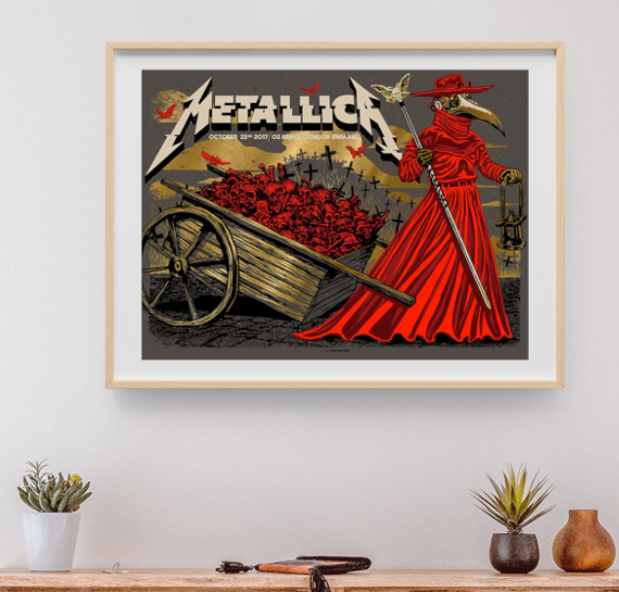 Metallica - 02 Arena London England October 22 2017 - Live Concert Poster Wall Art Print - 158275