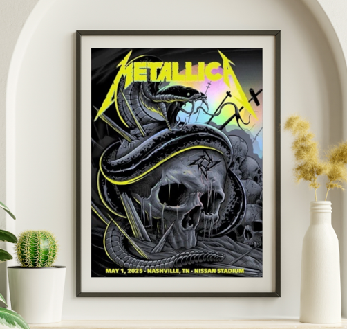 Metallica - Nissan Stadium Nashville TN May 1 2025 FOIL - Live Concert Poster Wall Art Print - 158278