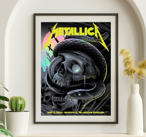 Metallica - Nissan Stadium Nashville TN May 3 2025 FOIL - Live Concert Poster Wall Art Print - 158279