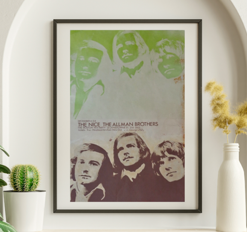 Allman Brothers - Boston Tea Party Boston MA December 4 1969 – Live Concert Poster Wall Art Print - 106003