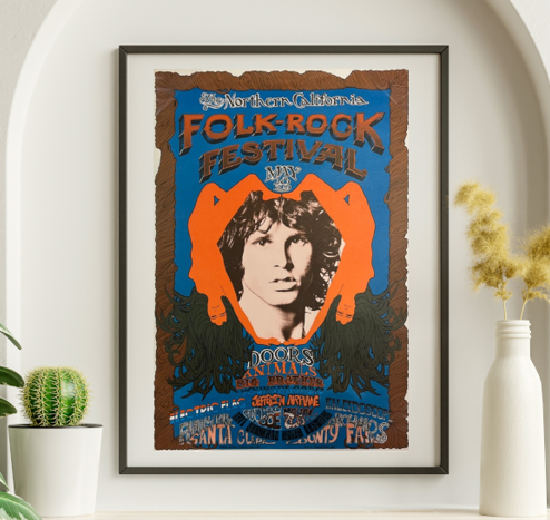 Doors - Santa Clara County Fairgrounds CA May 18 1968 – Live Concert Poster Wall Art Print - 133001