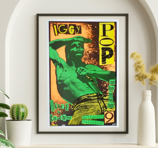 Iggy Pop - Hollywood Palladium CA December 9 1990 – Live Concert Poster Wall Art Print - 224001