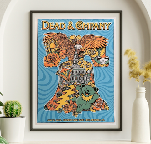 Dead and Company - Citizens Bank Park Philadelphia PA June 15 2023 - Live Concert Poster Wall Art Print - 131213