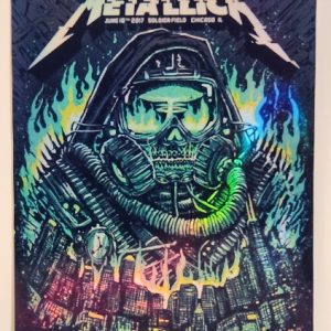 Metallica - Soldier Field Chicago IL June 18 2017 GREEN GLOW - Live Concert Poster Vinyl Foil STICKER - 158207s