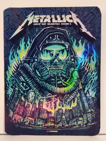Metallica - Soldier Field Chicago IL June 18 2017 GREEN GLOW - Live Concert Poster Vinyl Foil STICKER - 158207s