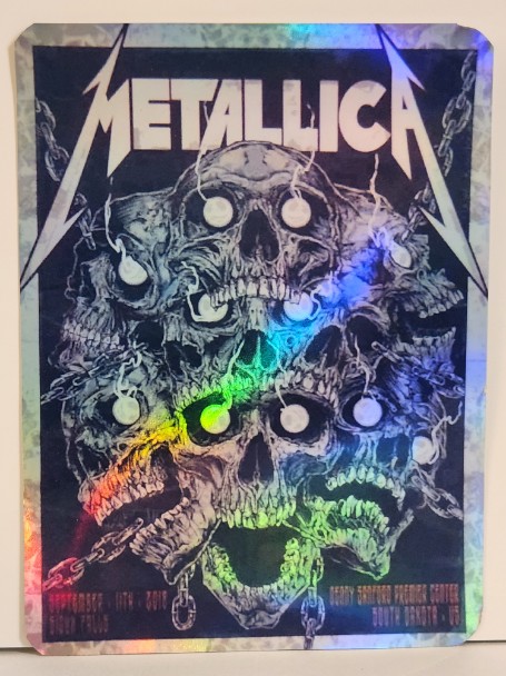 Metallica - Denny Sanford Center Sioux Falls SD September 11 2018 - Live Concert Poster Vinyl Foil STICKER - 158110s