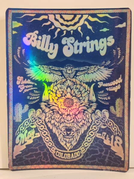Billy Strings - Fiddlers Green Greenwood Village CO May 17 2024 - Live Concert Poster Vinyl Foil STICKER - 112109s