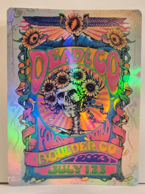Dead and Company - Folsom Field Boulder CO July 1 2023 - Live Concert Poster Vinyl Foil STICKER - 131019s