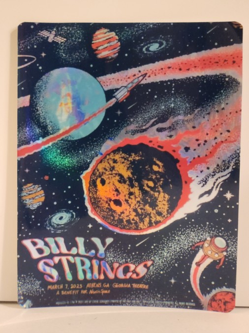 Billy Strings - Georgia Theater Athens GA March 7 2023 - Live Concert Poster Vinyl Foil STICKER - 112053s