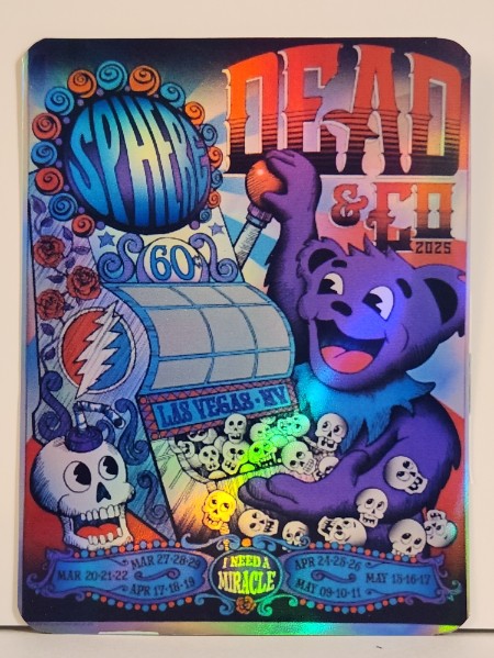 Dead and Company - Sphere Las Vegas NV Run March 20 2025 - Live Concert Poster Vinyl Foil STICKER - 131293s